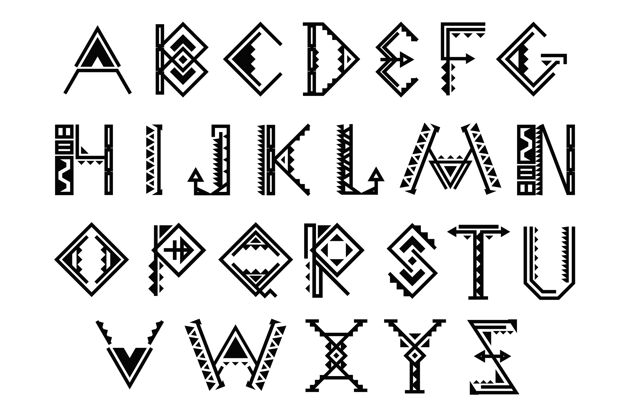 排版民族字体印第安人印第安字母种族华丽印度