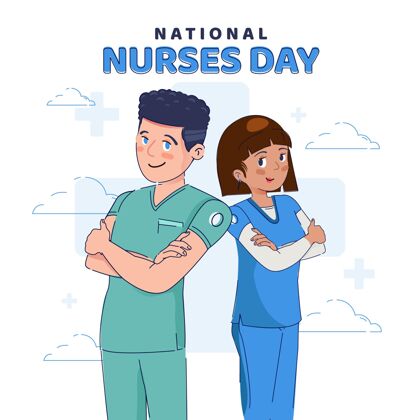 5月12日有机平面全国护士节插画护理者国际护士日护士