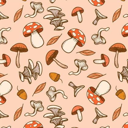 图案手绘蘑菇图案手绘蘑菇壁纸