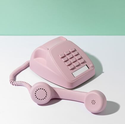 组成复古粉色电话装置对象资源古董
