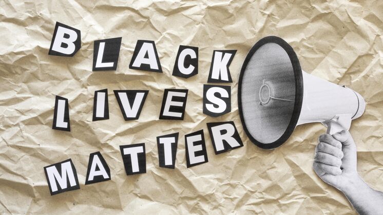 顶视图黑色生活物质概念文本没有种族主义黑人生命问题平面布局