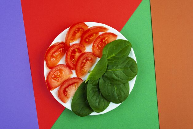 健康美味的新鲜蔬菜搭配排列成分营养