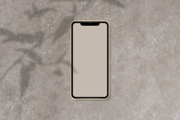 复制空间棕色大理石背景上的手机模型手机电话电话
