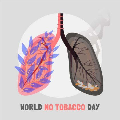 不健康手绘世界无烟日插画烟草国际危险