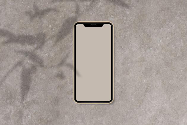 复制空间棕色大理石背景上的手机模型手机电话电话
