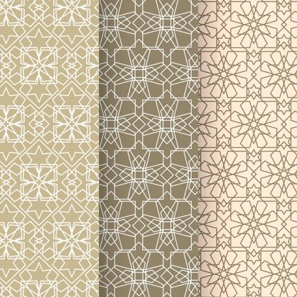 集合线性阿拉伯模式收集平面设计集合图案