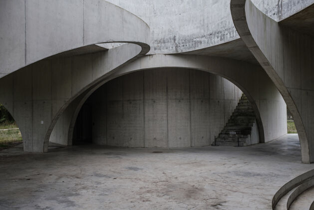 曲线拉博沃 比利时的建筑艺术灰色建筑混凝土