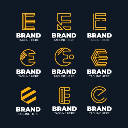 企业标识平面设计e标志模板集合品牌企业标识ELogo