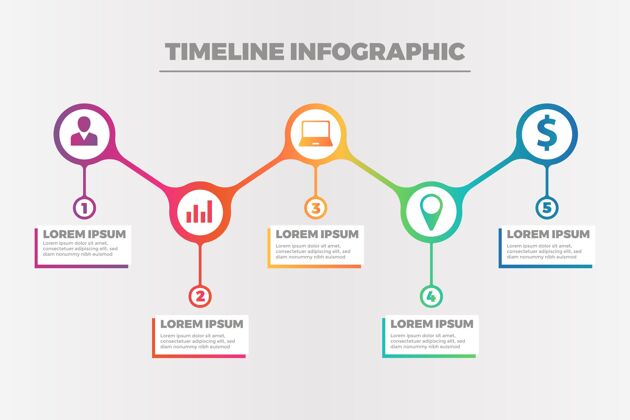 时间线渐变时间线信息图图形彩色图表