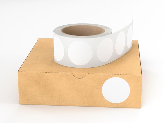 包装纸板箱和贴纸卷盒子模型标签贴纸