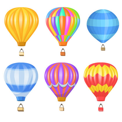 旅行鲜艳的彩色气球平板套装空气项目飞机