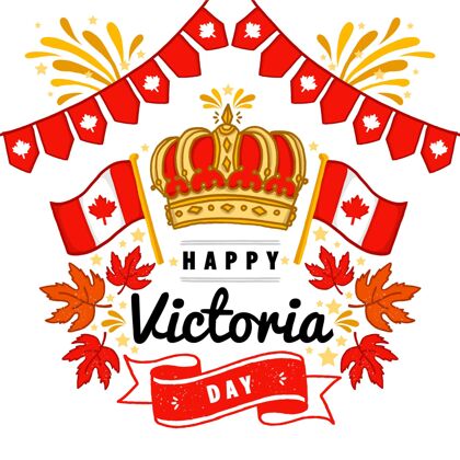 枫叶手绘加拿大维多利亚日插画加拿大加拿大国旗庆典