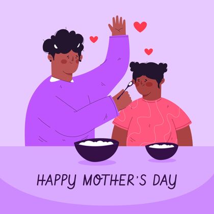 有机有机平面母亲节插画母亲节快乐母亲节女人