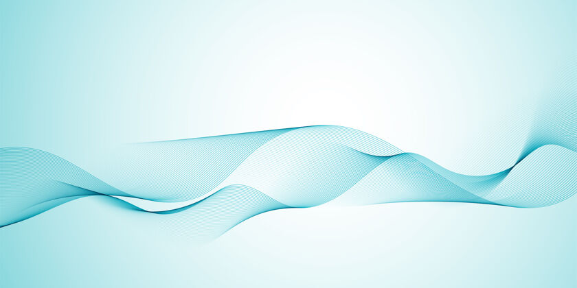 渲染现代横幅与流动的波浪设计线框全局运动