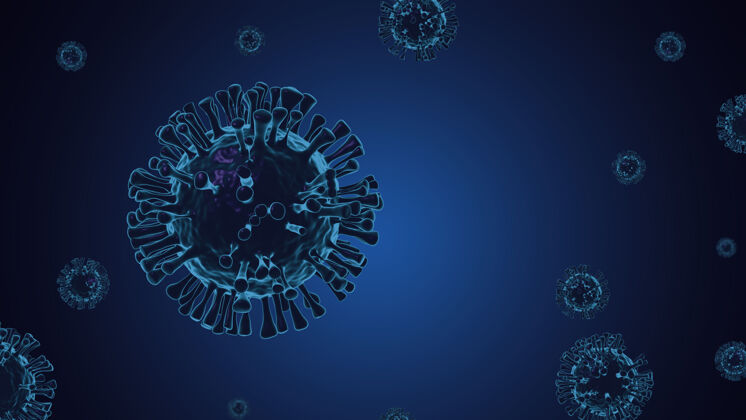 非典Covid-19 冠状病毒 3d病毒背景渲染疫苗武汉症状