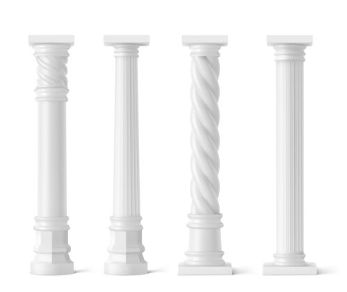 历史白色的古董柱子柱石头柱