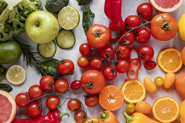 成分俯瞰健康食品增强免疫力成分平面图蔬菜食物