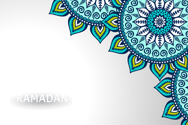 卡里姆Ramadamkareem背景和曼荼罗装饰曼荼罗圆圈螺旋