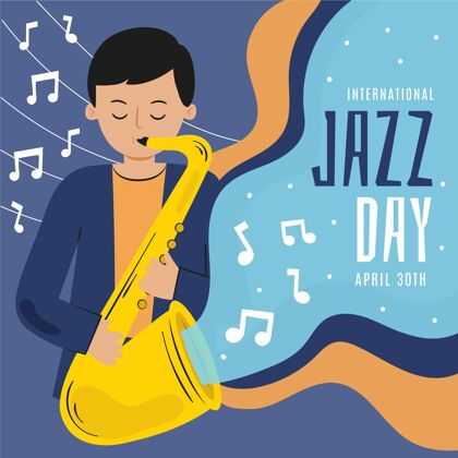 爵士乐手绘国际爵士日插画庆典声音国际