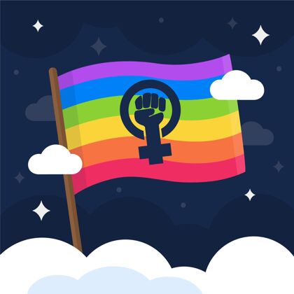 女权主义女权主义lgbt+旗帜彩虹旗女性性别平等