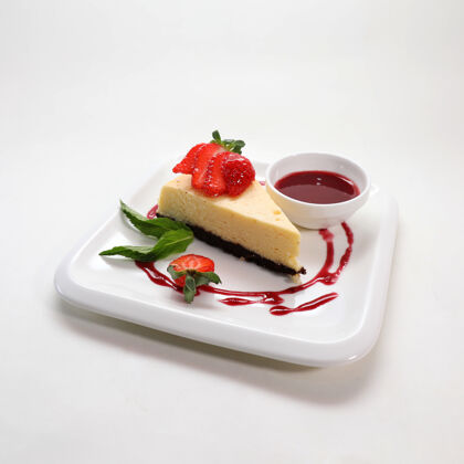 水果草莓芝士蛋糕特写镜头蛋糕美食奶酪