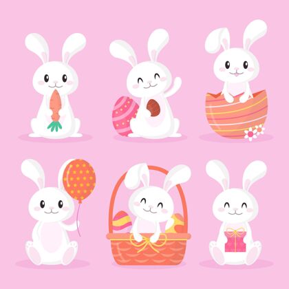 兔子复活节兔子系列设置单位设计收集