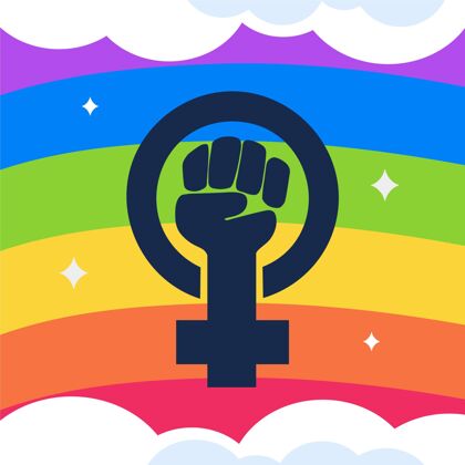 彩虹旗女权主义lgbt+旗帜旗帜女权主义性别平等