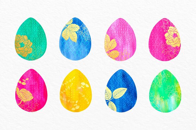 纪念复活节彩蛋收藏插图彩蛋水彩画