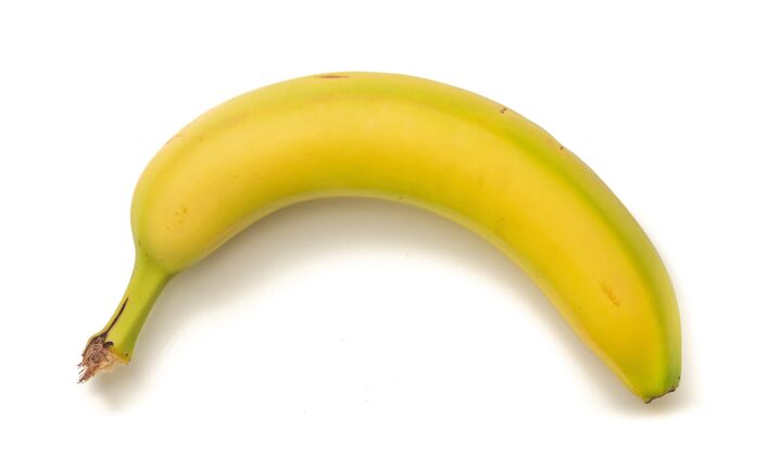 自然高角度拍摄的香蕉隔离在白色的表面健康营养热带
