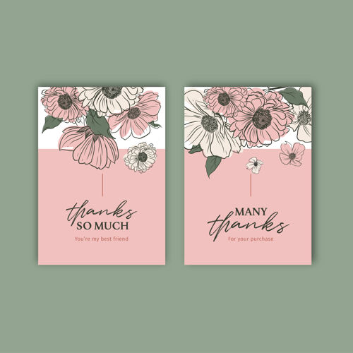 叶子花卉卡模板与弹簧线艺术概念设计水彩插画植物花卉素描