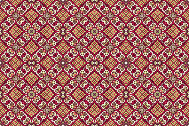 曼荼罗无缝图案手工设计复古装饰元素东方蕾丝花卉