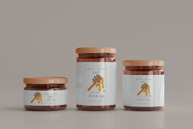 蜂蜜罐子模型食品包装玻璃