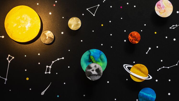 艺术平铺创意纸行星组成分类恒星天文学