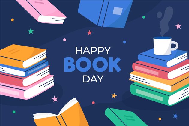 图书日平面世界图书日插画平面设计4月23日版权日