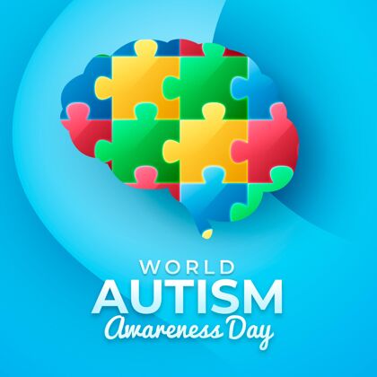 残疾梯度世界自闭症意识日插图拼图紊乱疾病国际