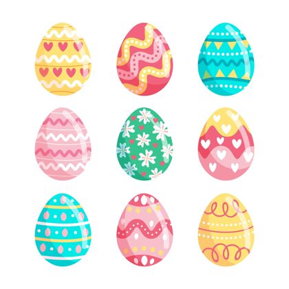 插图彩色手绘装饰复活节彩蛋收藏装饰品彩色彩蛋