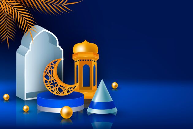 阿拉伯语现实的三维斋月卡里姆插图斋月卡里姆庆祝文化