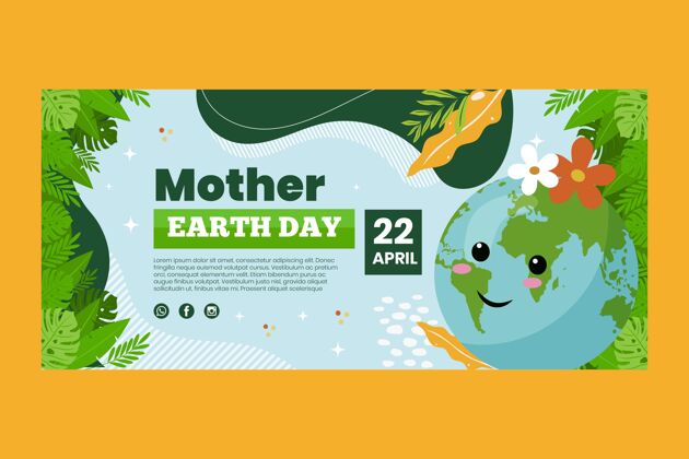 国际地球母亲日地球母亲节庆祝横幅模板地球母亲地球国际