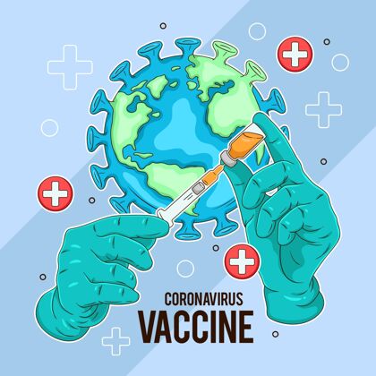 健康创意冠状病毒疫苗说明插图疾病冠状病毒