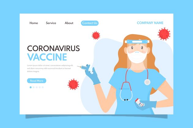 危险冠状病毒疫苗登录页模板病毒大流行流感