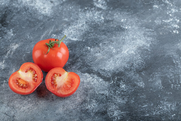 食品红色新鲜番茄的广角照片高质量的照片健康园艺有机