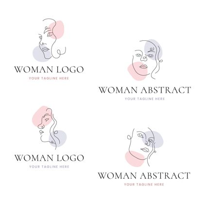 女士抽象手绘女性标志模板集合手绘女性女性