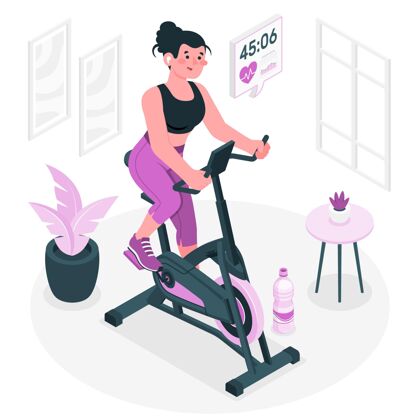 锻炼室内自行车？概念图房子健康运动
