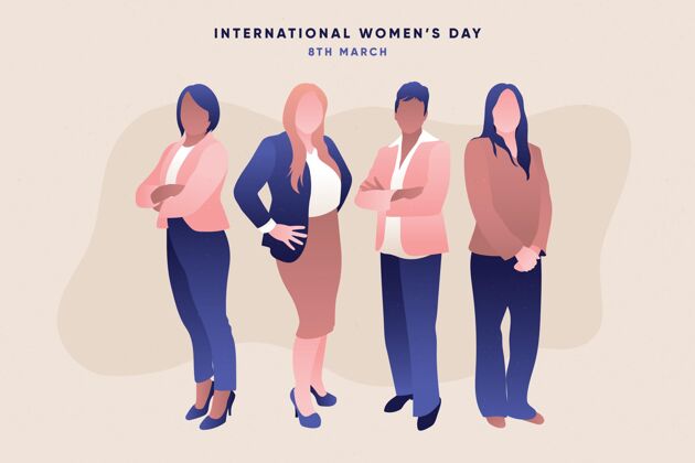 人物国际妇女节插画全球国际妇女节3月8日