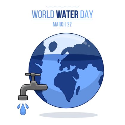 3月22日手绘世界水日活动世界水日生态意识