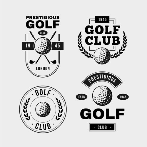 徽标黑白复古高尔夫标志系列分类黑白收藏