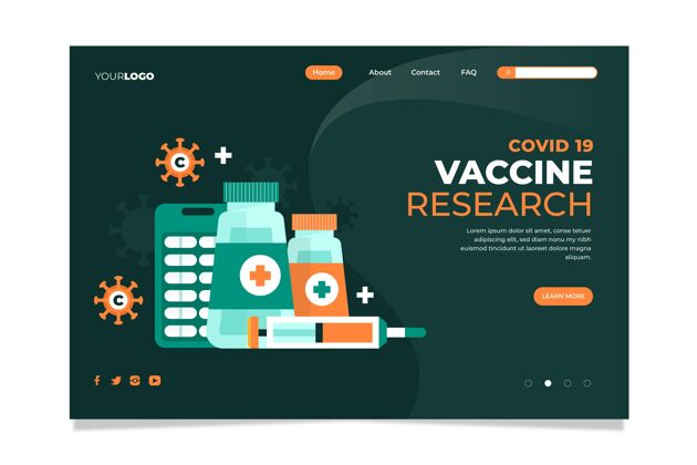 疫苗图文并茂的冠状病毒疫苗登录页模板感染疾病平面设计