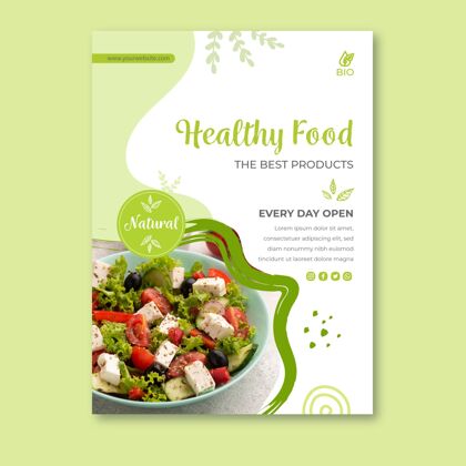 绿色生物健康食品海报传单食品生物