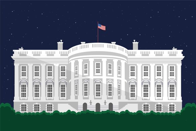 白宫白宫平面设计插画建筑美国美国
