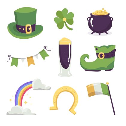 符号圣帕特里克日元素系列文化爱尔兰传统